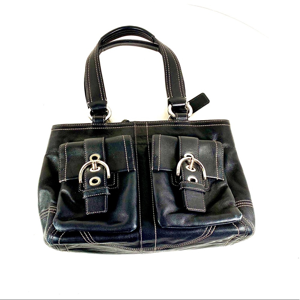 NWOT Black Bucket Leather Coach bag